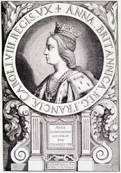 Portrait de la reine de France Anne de Bretagne (1477-1514). Gravure de «Louis XII et Anne de Bretagne» par Paul Lacroix, éd. Georges Hurtrel