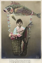 Carte postale du 1er avril, début du XXe siècle