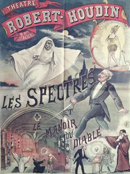 Affiche publicitaire pour Les Fantômes et La Maison du Diable au Théâtre Robert-Houdin, Paris, c.1870