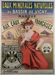 Affiche publicitaire pour les eaux minérales naturelles du bassin de Vichy