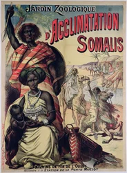 Affiche publicitaire pour le parc somalien au Jardin Zoologique, Paris