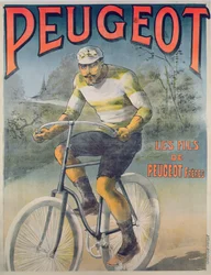 Affiche publicitaire pour les cycles Peugeot