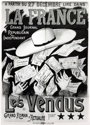 Affiche publicitaire pour le roman Les Vendus traitant de l