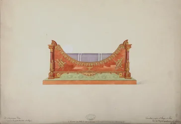 Lit de la princesse Elisa du palais Baciocchi à Bologne, vers 1900-20