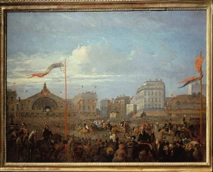La reine Victoria (1819-1901) arrivant à la Gare de l