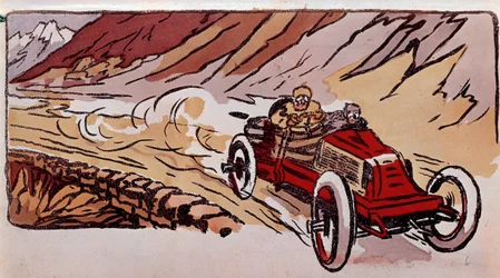 Course entre Paris et Vienne : une voiture Renault établit le record de vitesse en 15 heures 46 minutes et 41 secondes pour une distance de 1419 kilomètres.