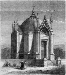 Architecture religieuse : vue extérieure de la chapelle Saint-Louis (1842), Carthage, Tunisie