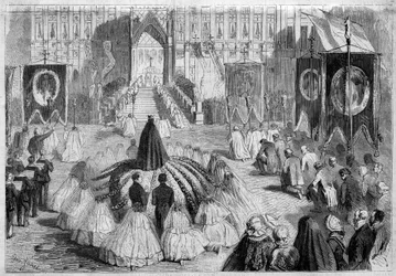 Cérémonie religieuse pendant la foire de Bruxelles (Belgique)