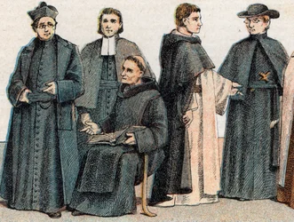 Costumes religieux : de gauche à droite, portrait d