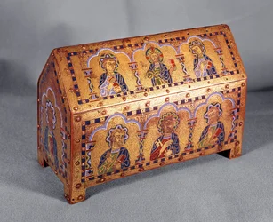 Reliquaire de Sainte Anne représentant le Christ avec Saint Pierre et les quatre évangélistes