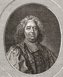 René Pucelle, 1655-1745. Magistrat français et abbé de Saint Léonard Corbigny. De Les Heures Libres publié en 1908.