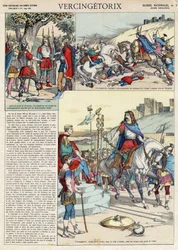 Représentation de Vercingétorix (vers 80-vers 46 av. J.-C.), guerrier et chef gaulois de la tribu des Arvernes, choisi par son peuple pour mener la guerre contre les Romains (Portrait de Vercingétorix (82 av. J.-C.-46 av. J.-C.), chef de la tribu des