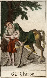 Représentation du centaure Chiron, mi-homme mi-cheval, maître de l