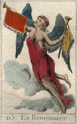 Représentation de la Renommée, messagère de Jupiter, sous la forme d