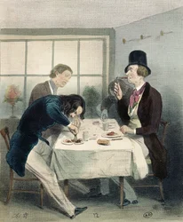 Restaurant dans la rue Saint-Jacques à Paris, c.1840