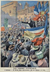 Révolte des vignobles dans le sud de la France en 1907 (print)