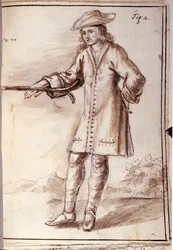 Rhabdomancie - rhabdomancie - sourcellerie - dans « Occult physics, ou Treat de la baguette divinatoire et de son utile pour la disouverte des sources des mines des caches, des thieves et des murtriers fugitives, etc » - par Pierre Le Lorrain (Abbé de