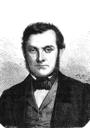 Richard Wilhelm Bunsen (1811-1899), chimiste allemand, découvreur du césium et du rubidium. Gravure 1867
