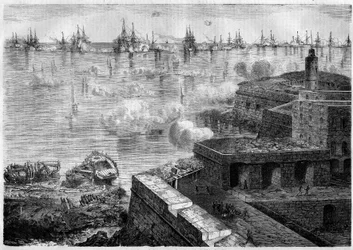 Risorgimento - Expédition des Mille ou Chemises rouges - Siège de Gaète, Italie