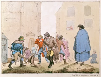 Balayeurs de rue à Paris, vers 1820