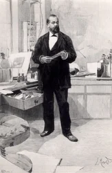 Robert Koch (1843-1910) dans son laboratoire, de Le Monde Illustré, 29 novembre 1890