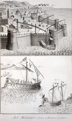 Machinerie romaine pour la guerre navale, de 