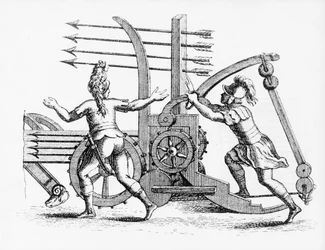Machine de guerre romaine pour lancer des lances