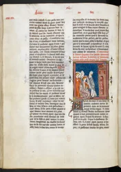 Royal Ms 16 G VI f. 347v Couronnement du roi Richard Ier, illustration tirée des Grandes Chroniques de France