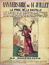 Affiche royaliste et catholique rejetant la célébration du Quatorze Juillet, 1880