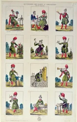 Femmes saint-simoniennes et leurs occupations, vers 1830