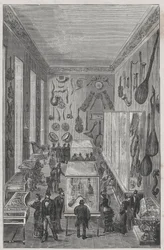 Salle du musée du Conservatoire national de musique de Paris - Gravure dans «Les sciences à la portée de tous - Physique et chimie populaires» d