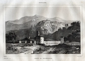 Santa Maria di Vallombrosa abbaye bénédictine située dans la commune de Reggello, en Toscane - Abbaye de Vallombrosa - Gravure de « L