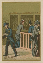 Scène dans une banque