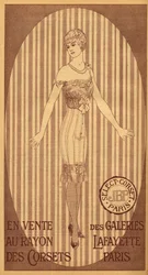 Sélection de corsets JPB en vente au rayon corsets des Galeries Lafayette à Paris - 1914