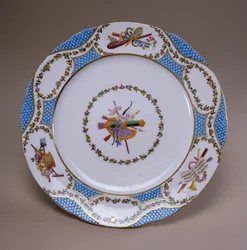 Assiette de service à dessert de Sèvres, du service de Melbourne, 1770