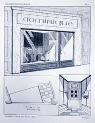 Devanture de boutique, Planche 2, illustration de Devantures de Boutiques par Louis-Pierre Sezille, Paris, 1927