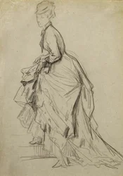 Montrant une cheville, vers 1880