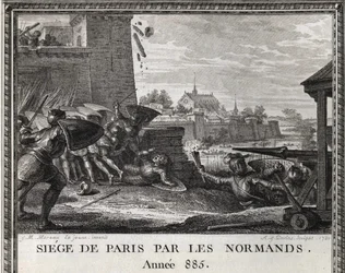 Siège de Paris par les Normands, année 885. Gravure des « Figures de l