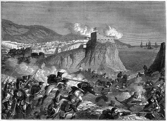 Siège de Raguse (République de Raguse) (Raguse en croate Dubrovnik) pendant les guerres napoléoniennes en mai et juin 1806 (campagne de Dalmatie par le général Molitor et Lauriston) - dans « Histoire de l