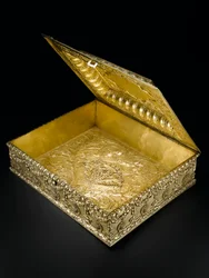 Coffret rectangulaire en argent doré avec couvercle à charnière, étagé au centre, du service de toilette Lennoxlove, appartenant à Frances Teresa Stewart, Duchesse de Richmond et Lennox : Français, Paris, 1666-1667