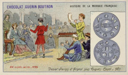 Denier parisis en argent du règne de Hugues Capet, 987