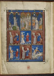 Neuf miniatures montrant des scènes bibliques et médicales, Chirurgia