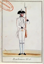 Soldat du Régiment de Bourbonnois, vers 1780