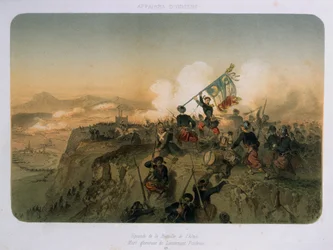 Soldats sous attaque à la bataille d