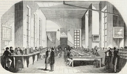 Tri des lettres de Paris - Gravure dans « Tableau-de-Paris » par Edmond Texier 1852