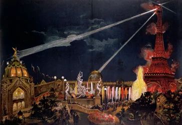 Souvenir des illuminations de Paris commémorant le 1er centenaire de la Révolution française lors de l