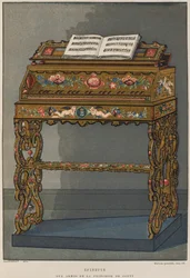 Épinette avec les armoiries de la princesse de Conti, illustration du Dictionnaire de l