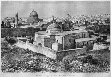 Église Sainte-Anne et Dôme du Rocher, mont du Temple, extrait de La Syrie d