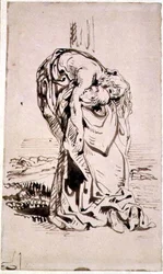 Saint François soutenant le Christ crucifié