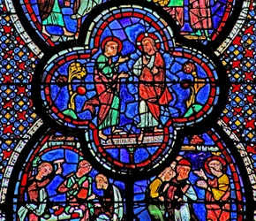 Fenêtre de Saint Jean : Christ apparaît à Saint Jean